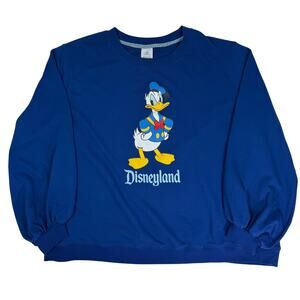 Disneyland Donald Duck Blue Crewneck Sweatshirt Men’s 2XL Vintage Style